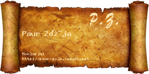 Paur Zója névjegykártya